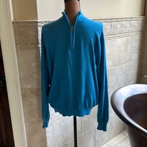 Bobby Jones EUC Blue Golf Sweater Quarter Zip Sz M